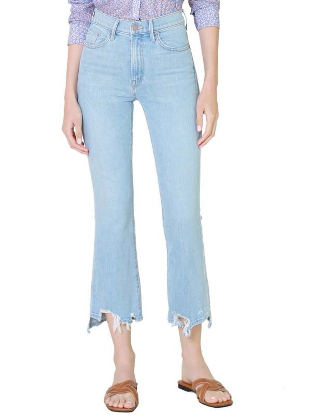 Mother Denim The Insider Crop Step Chew in Mentally Elsewhere